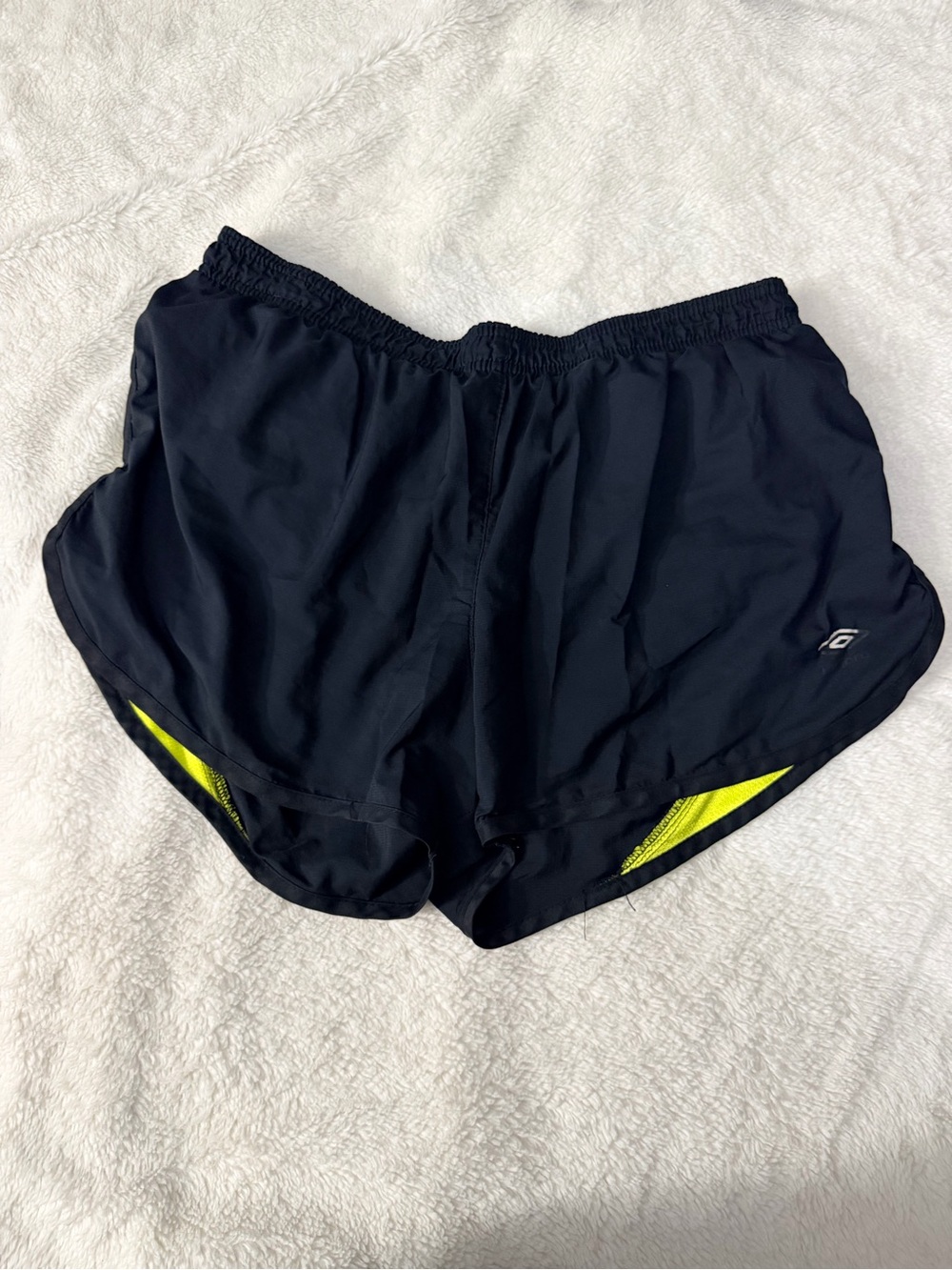 Umbro Black Athletic Shorts with Neon Yellow Accents
